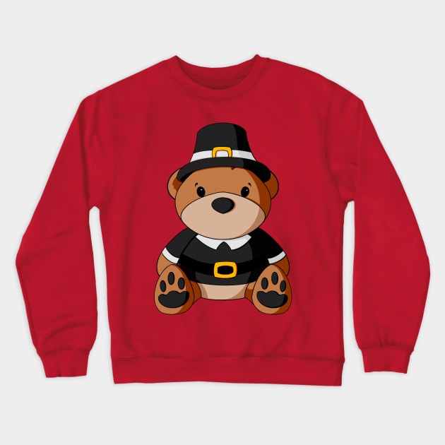 Boy Pilgrim Teddy Bear Crewneck Sweatshirt by Alisha Ober Designs